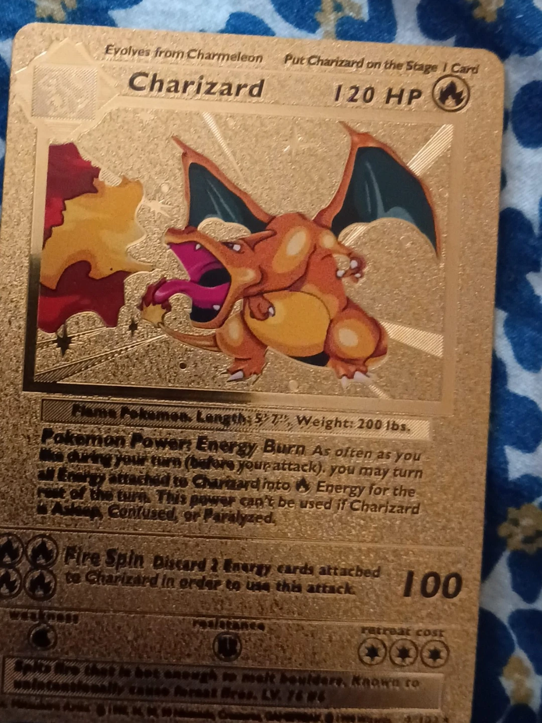 Pokemon Charizard Gold Card 120 HP