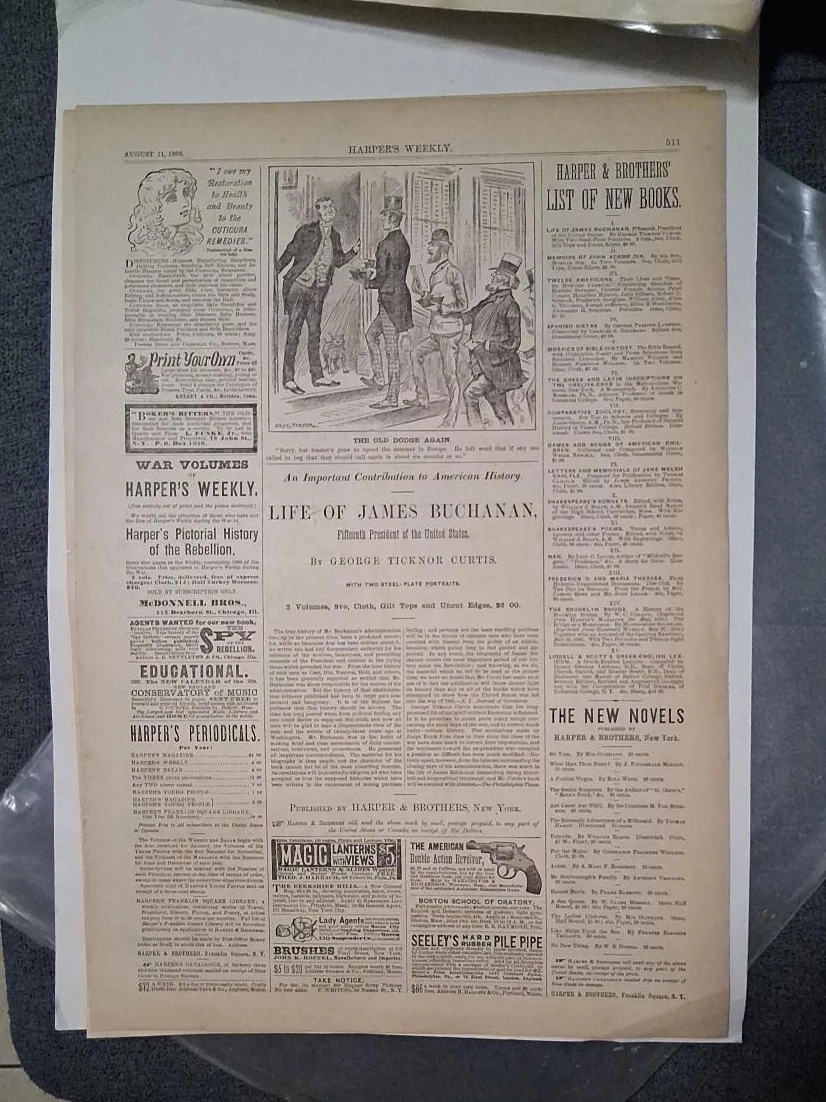 Harper's Weekly - Life of James Buchanan, August 11, 1888