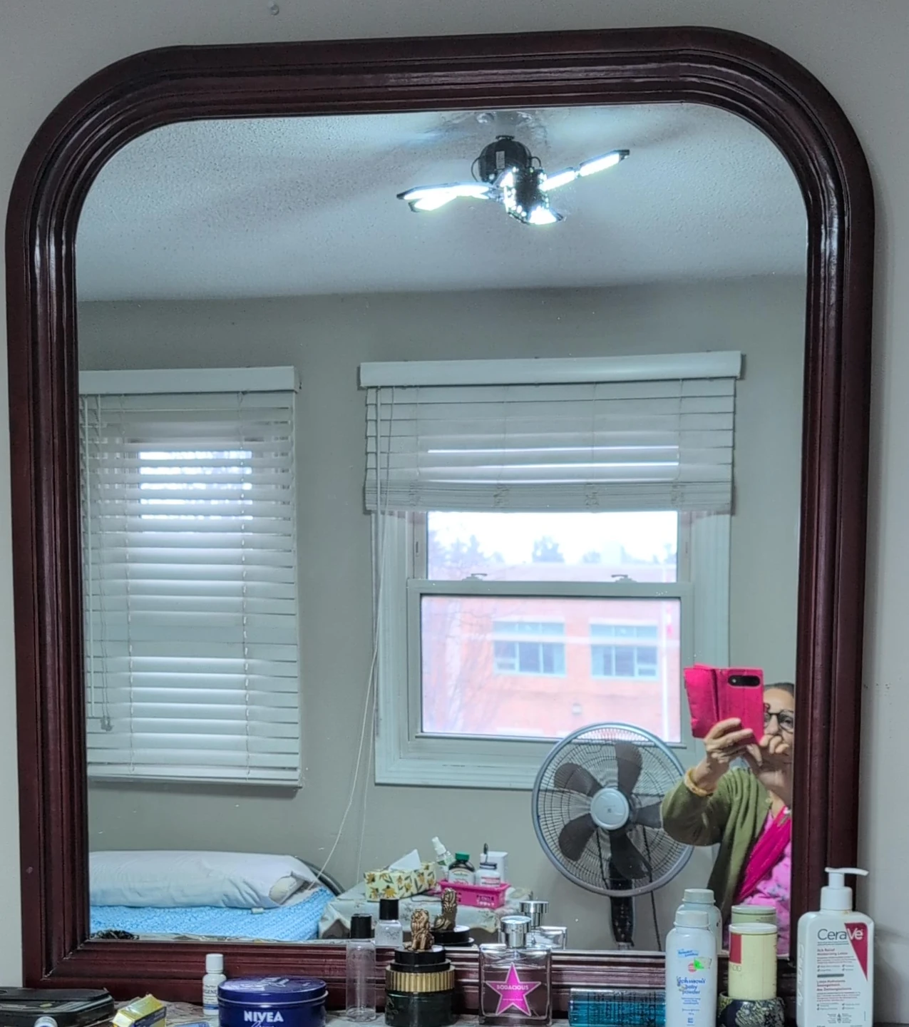 Wooden Framed Arch Top Mirror