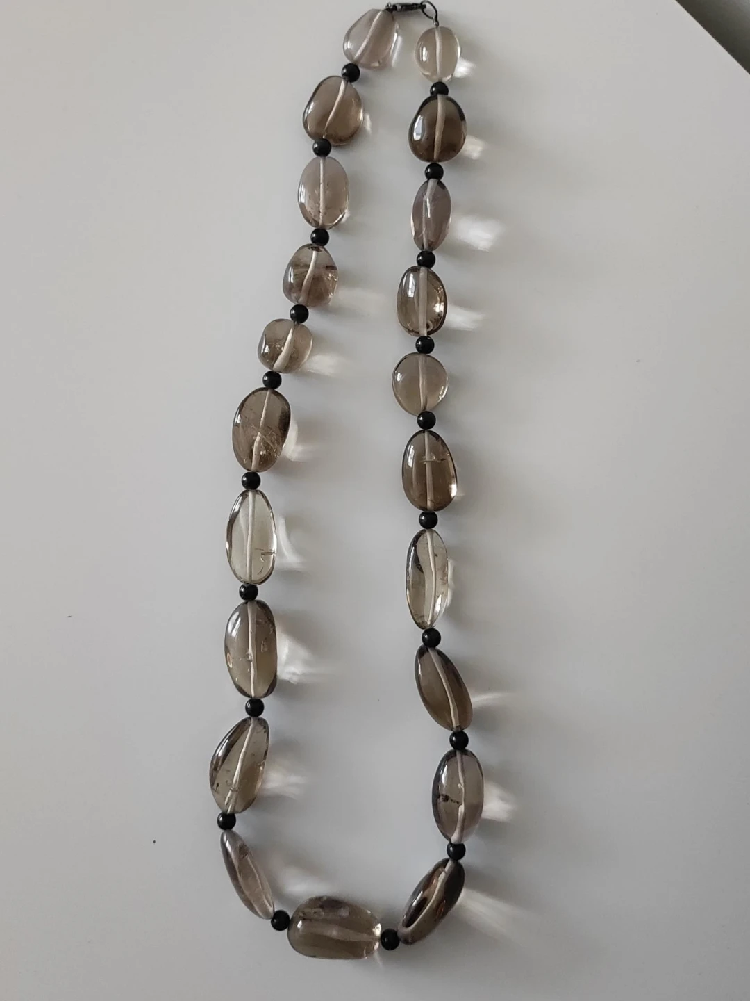 Vintage Sterling silver Smoky Quartz Nugget Necklace