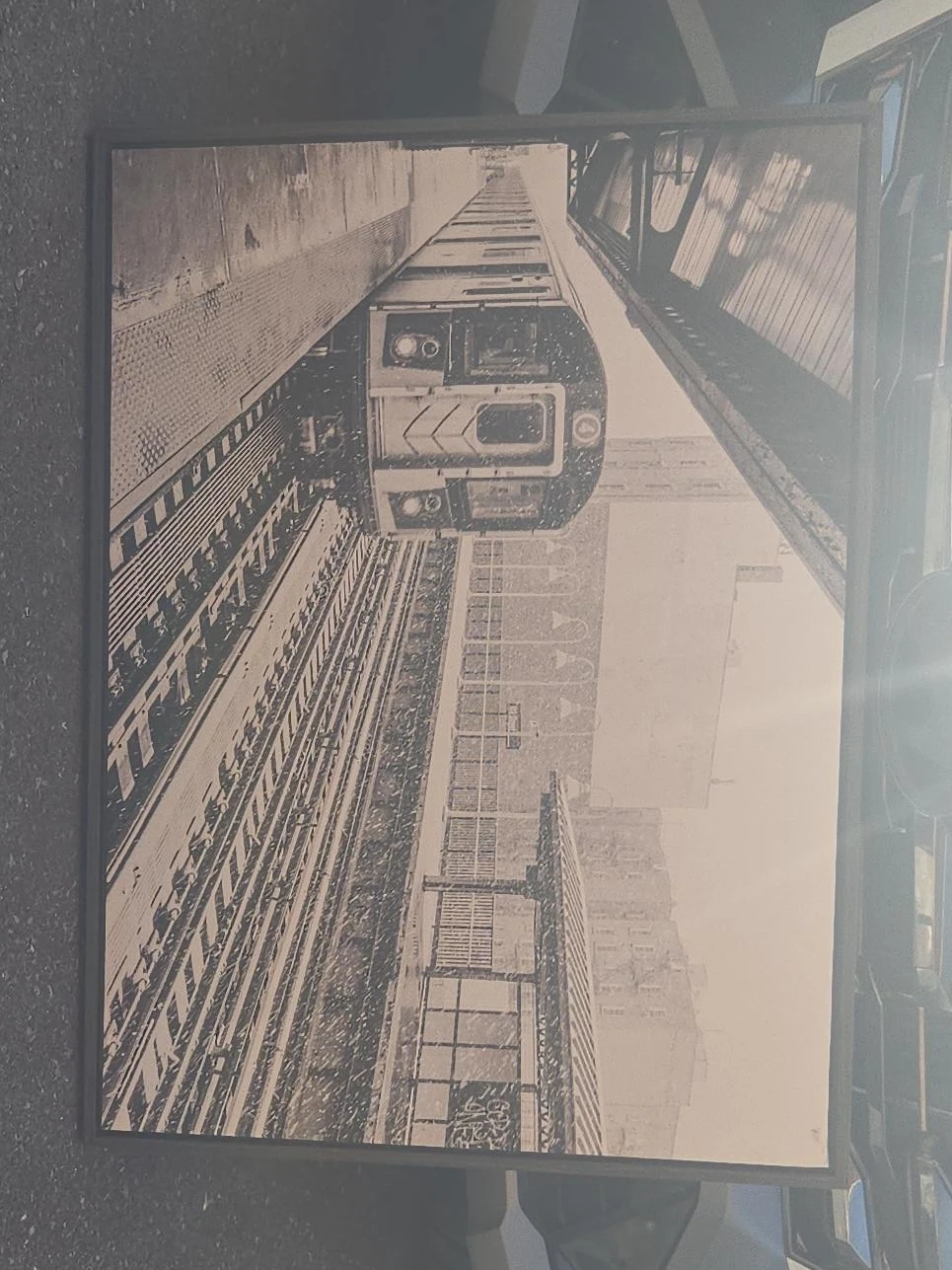 Framed Black and White Subway Art