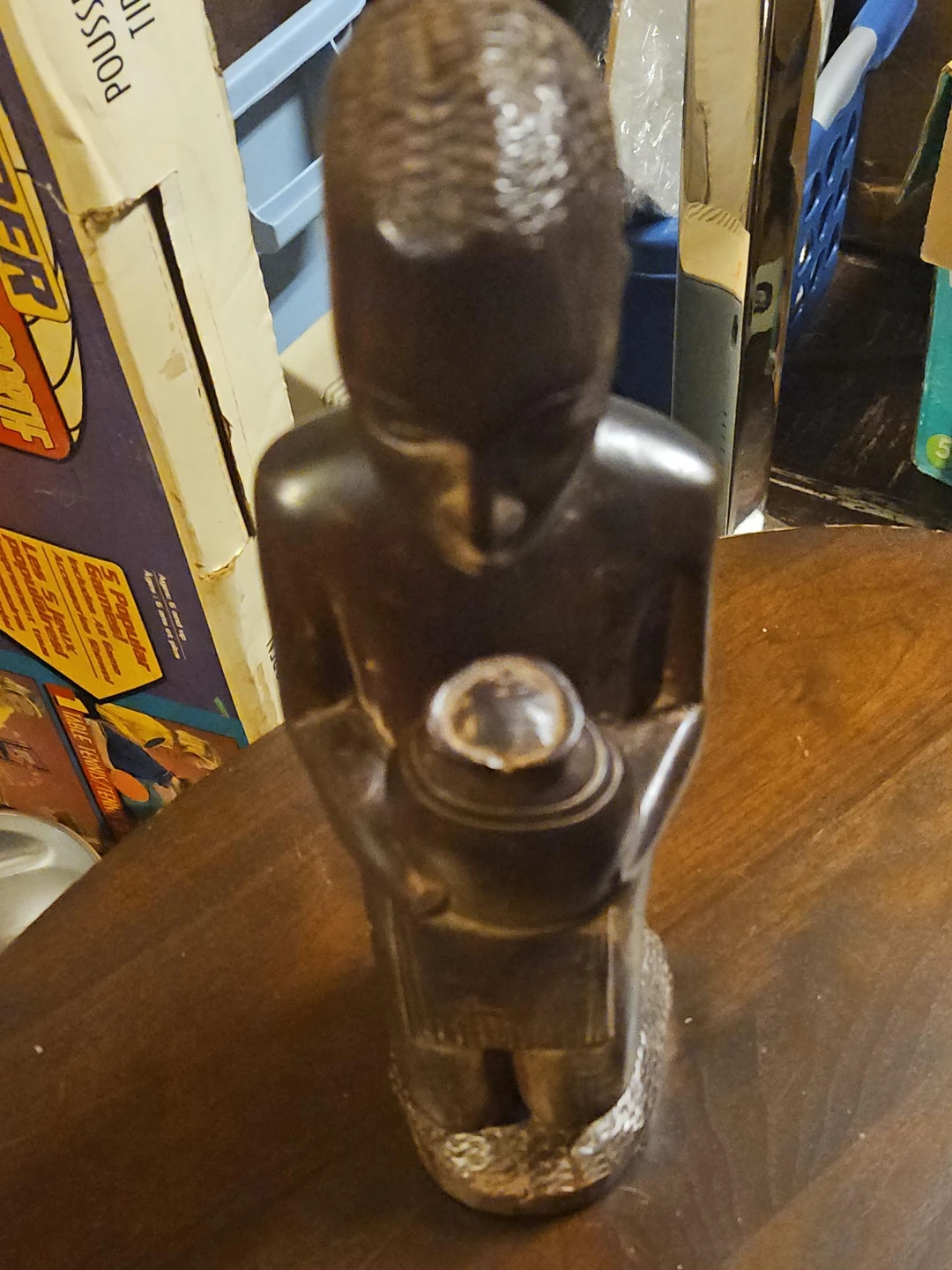 Wooden Figurine with Pot