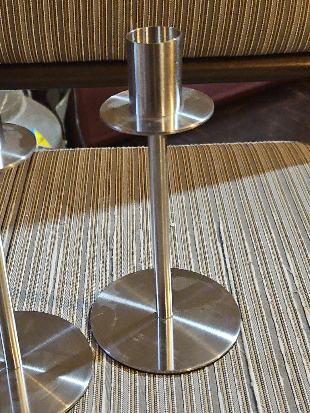 Pair of Stainless Steel Candlesticks