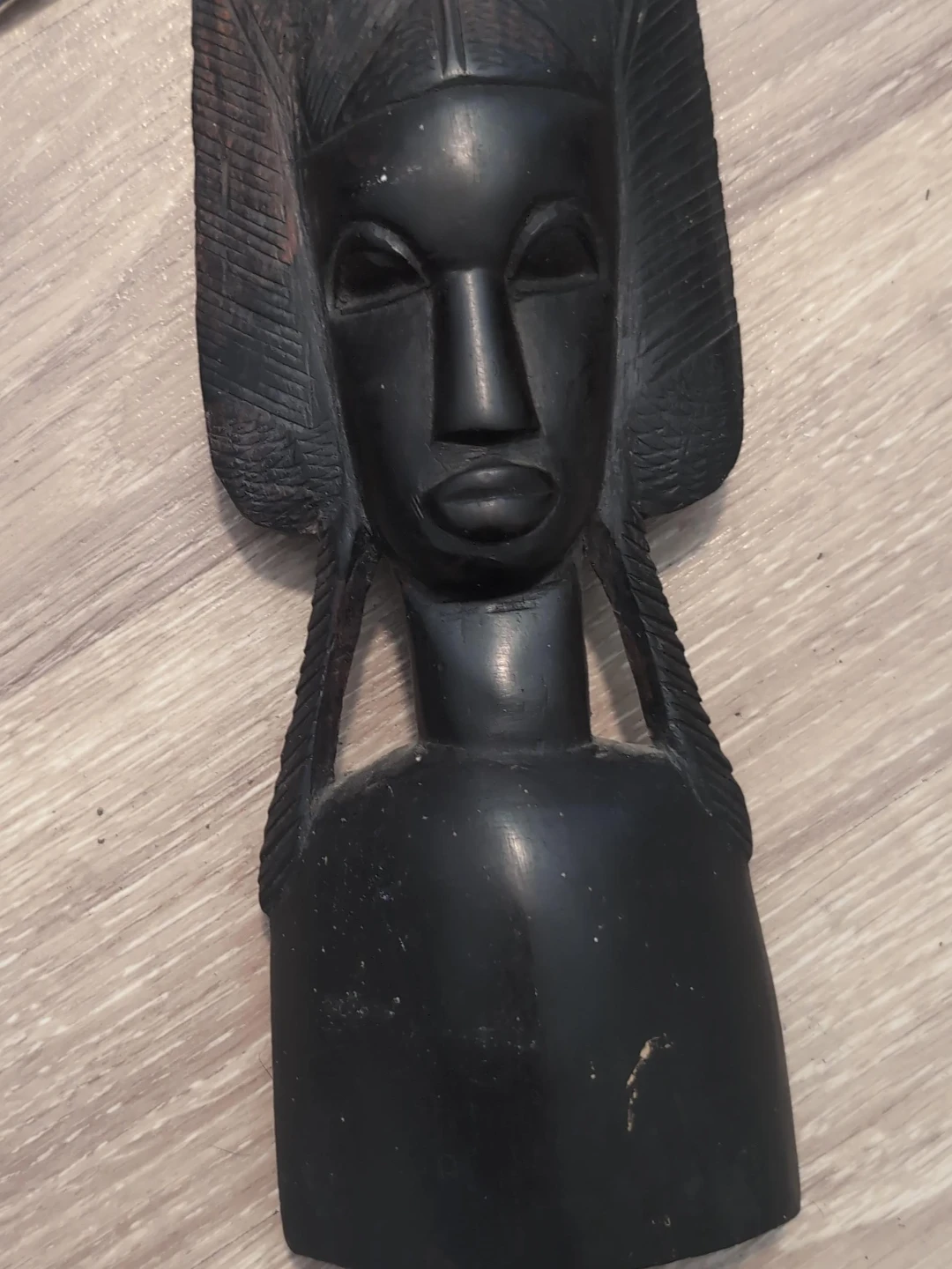 Wooden African Style Bust Figurine