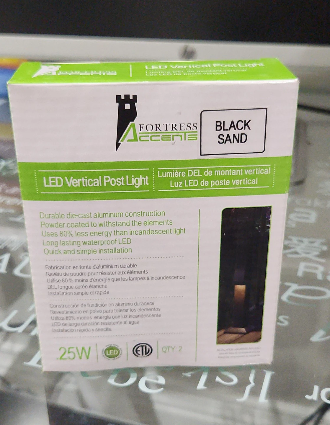 Fortress Accents Black Sand LED Vertical Post Light
