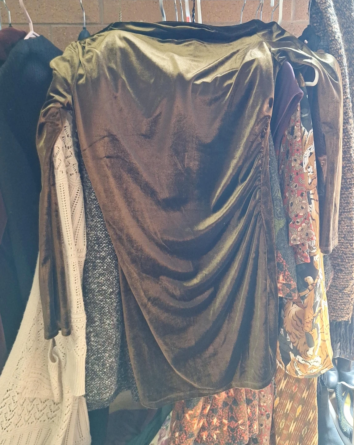Velvet Ruched Dress
