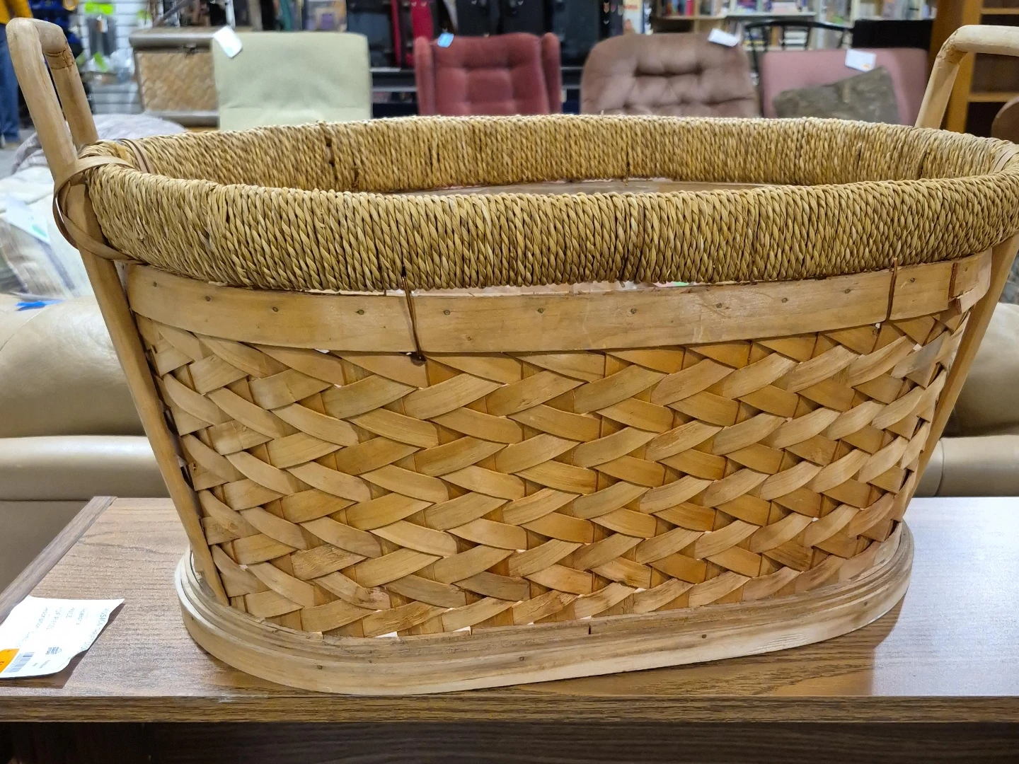 Oval Woven Basket with Handles