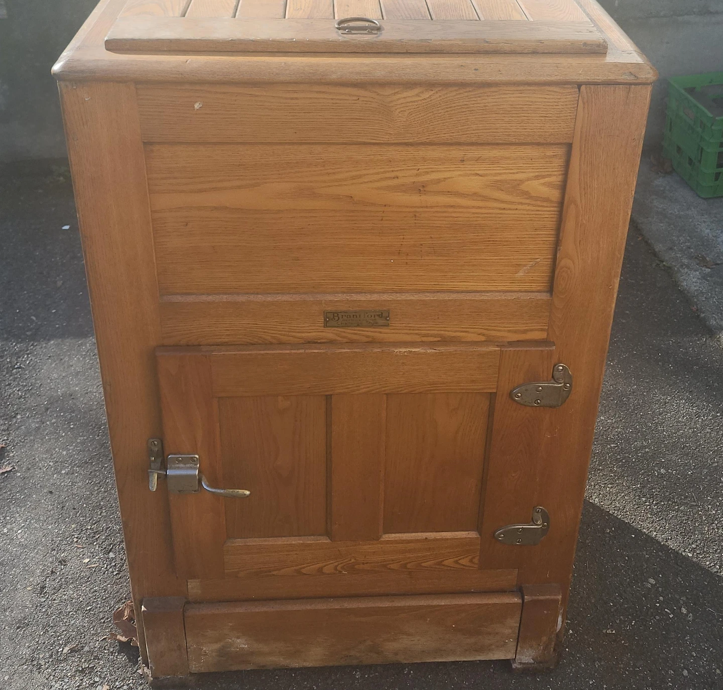 Antique Wooden Ice Box Cabinet