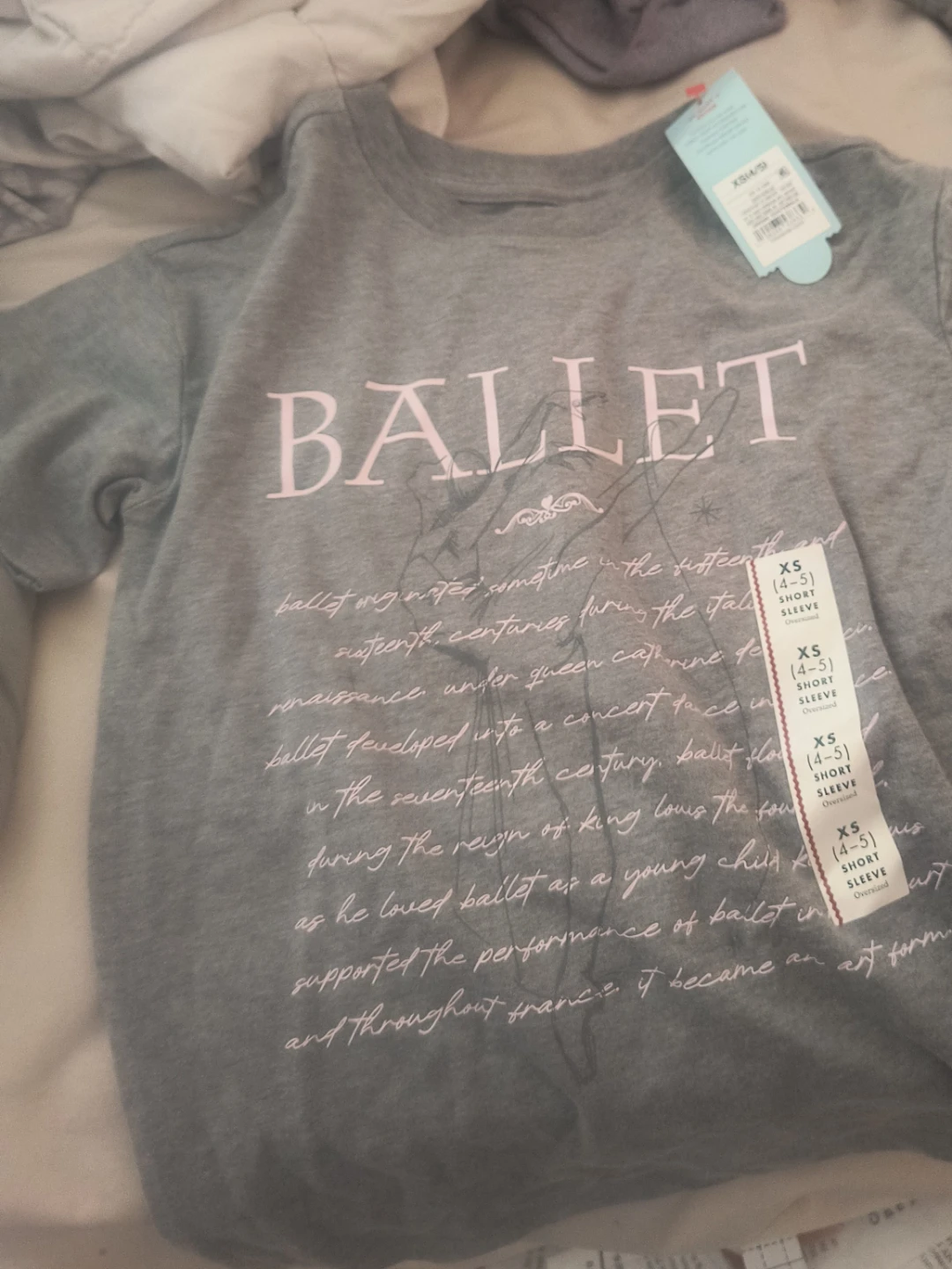 Cat & Jack Ballet Graphic T-Shirt XS (4-5)