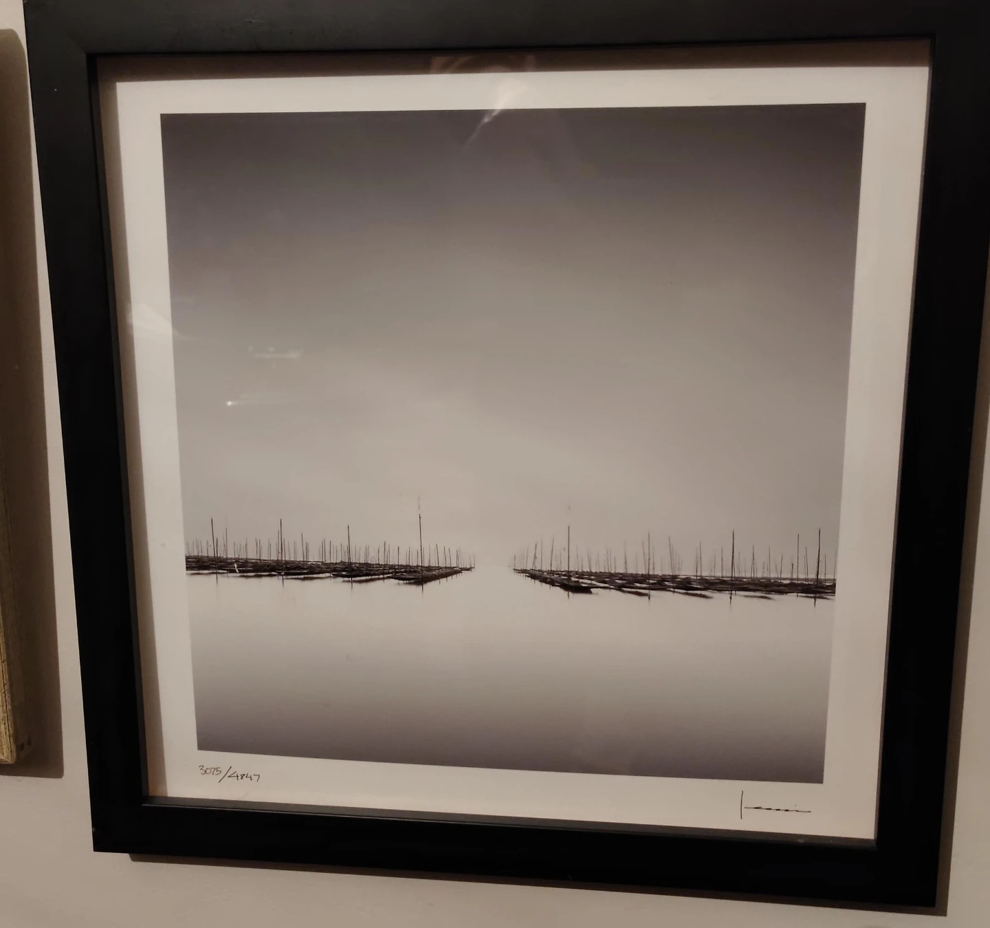 Framed Black and White Nautical Photo Print