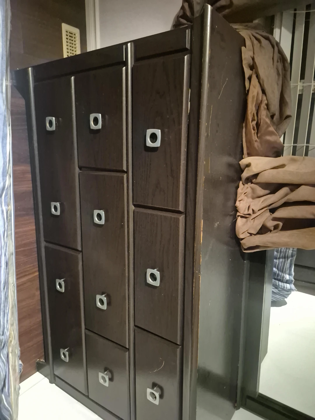 Dark Brown Dresser with 9 Drawers