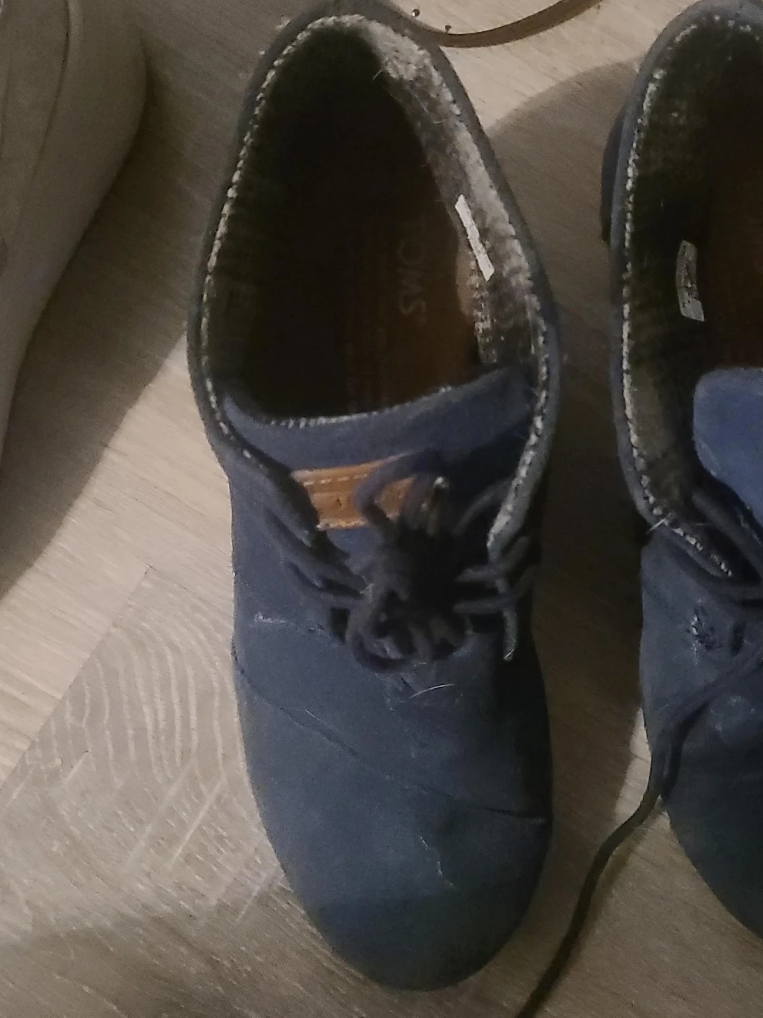 TOMS Navy Blue Suede Ankle Boots
