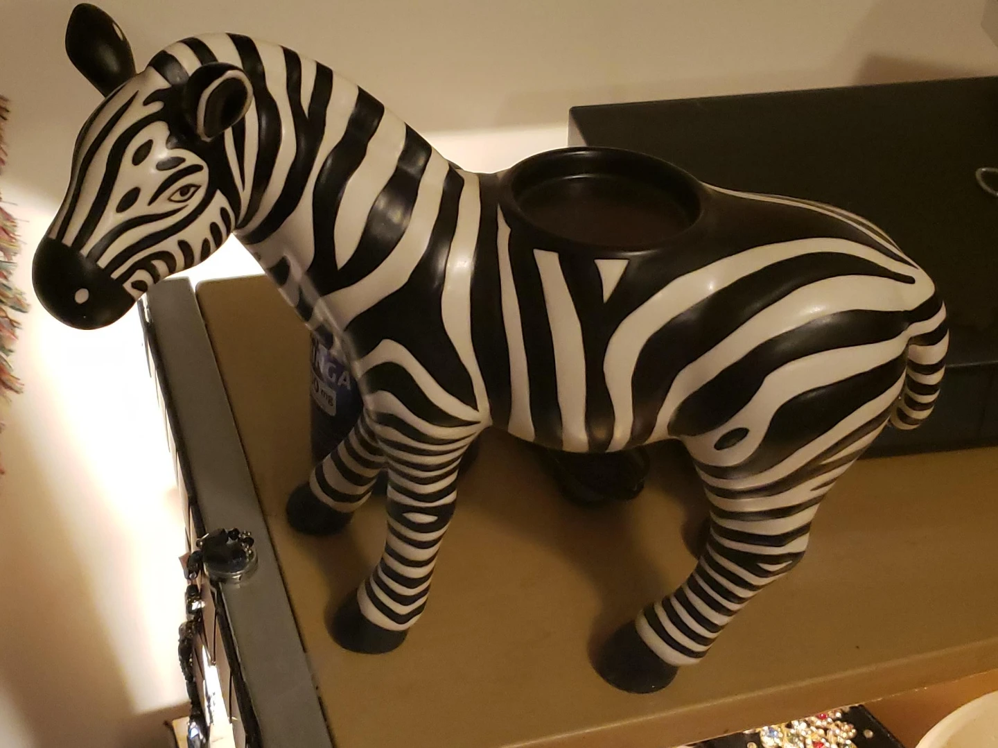 Zebra planter or decorative pot