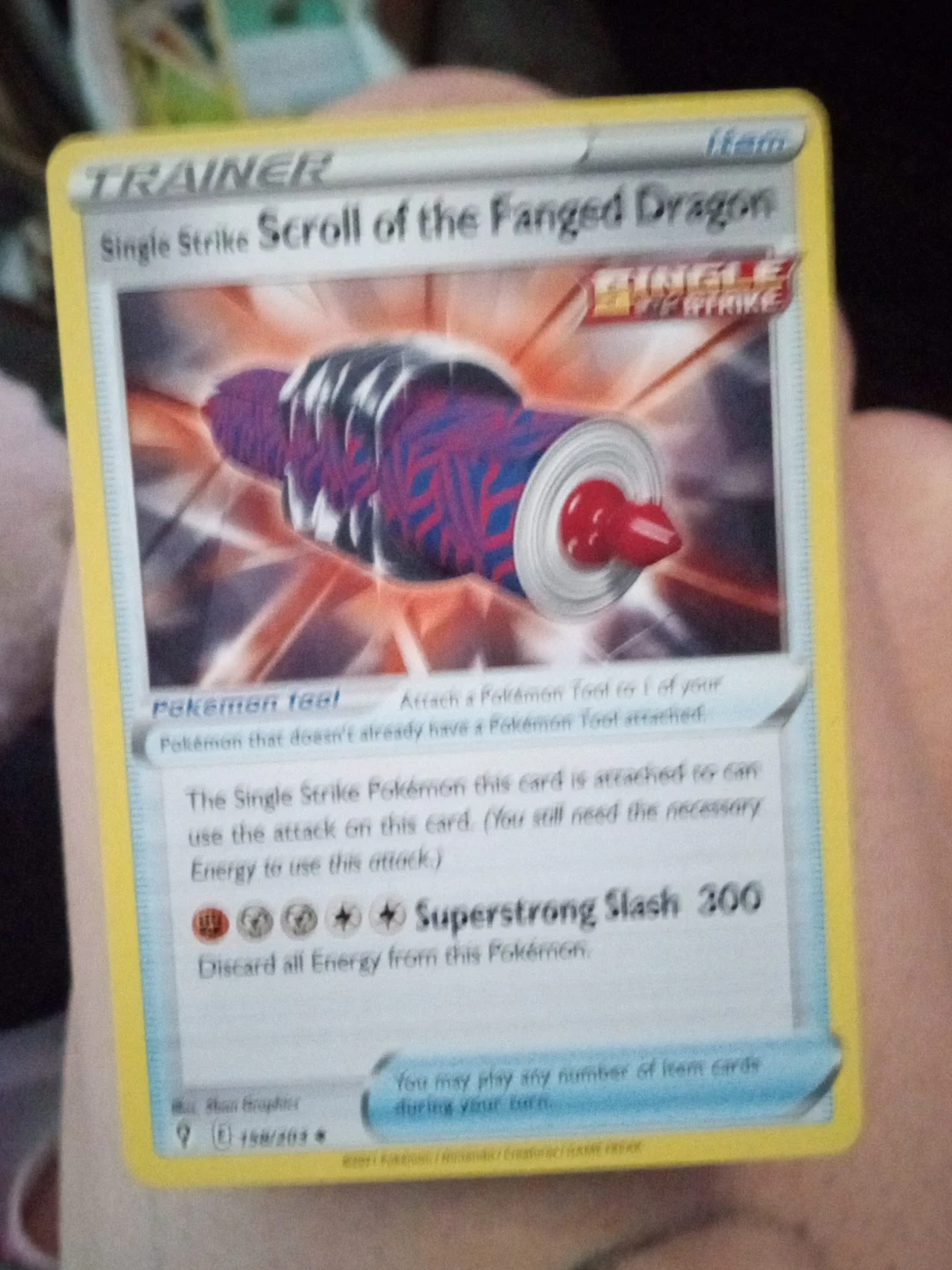 Pokemon Single Strike Scroll of the Fanged Dragon Trainer Card