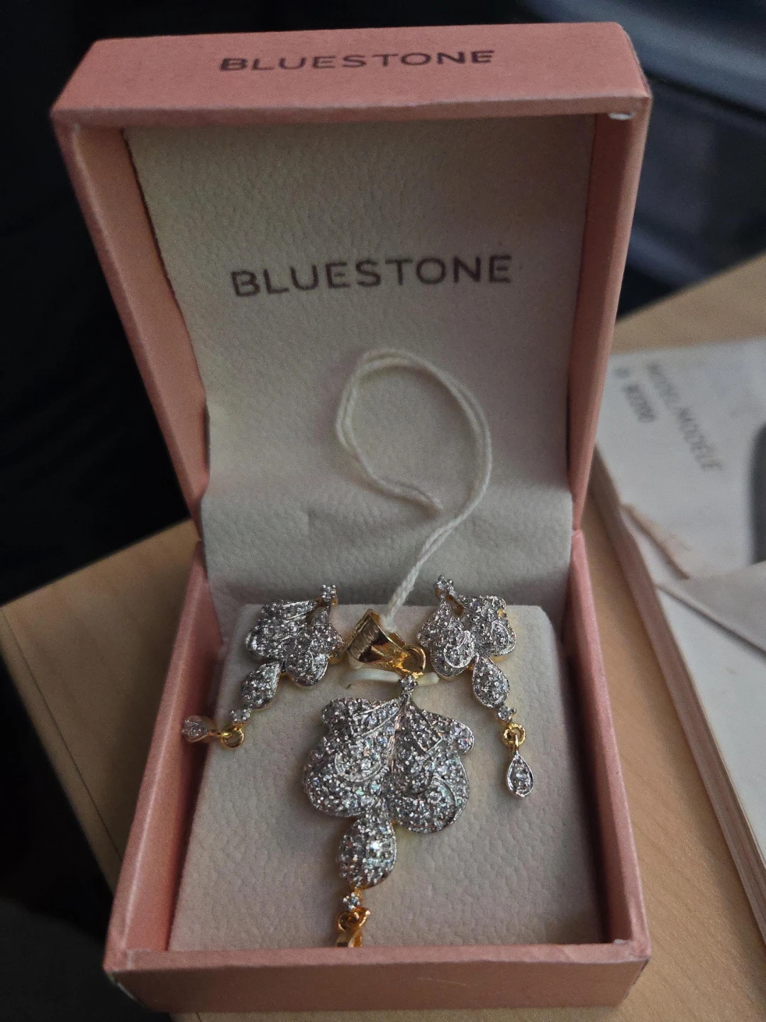 Bluestone Pendant and Earring Set with Stones