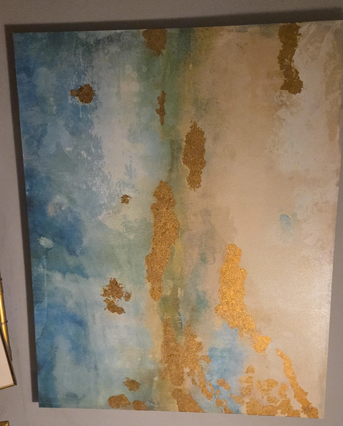 Abstract Canvas Wall Art with Gold Accents