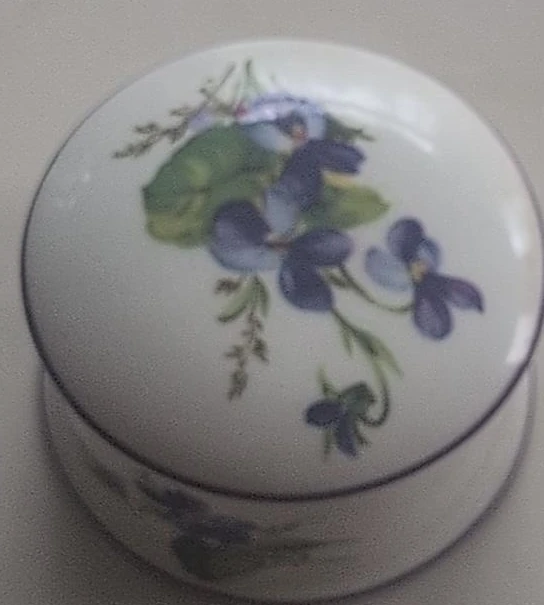 Decorative Trinket Box with Violets