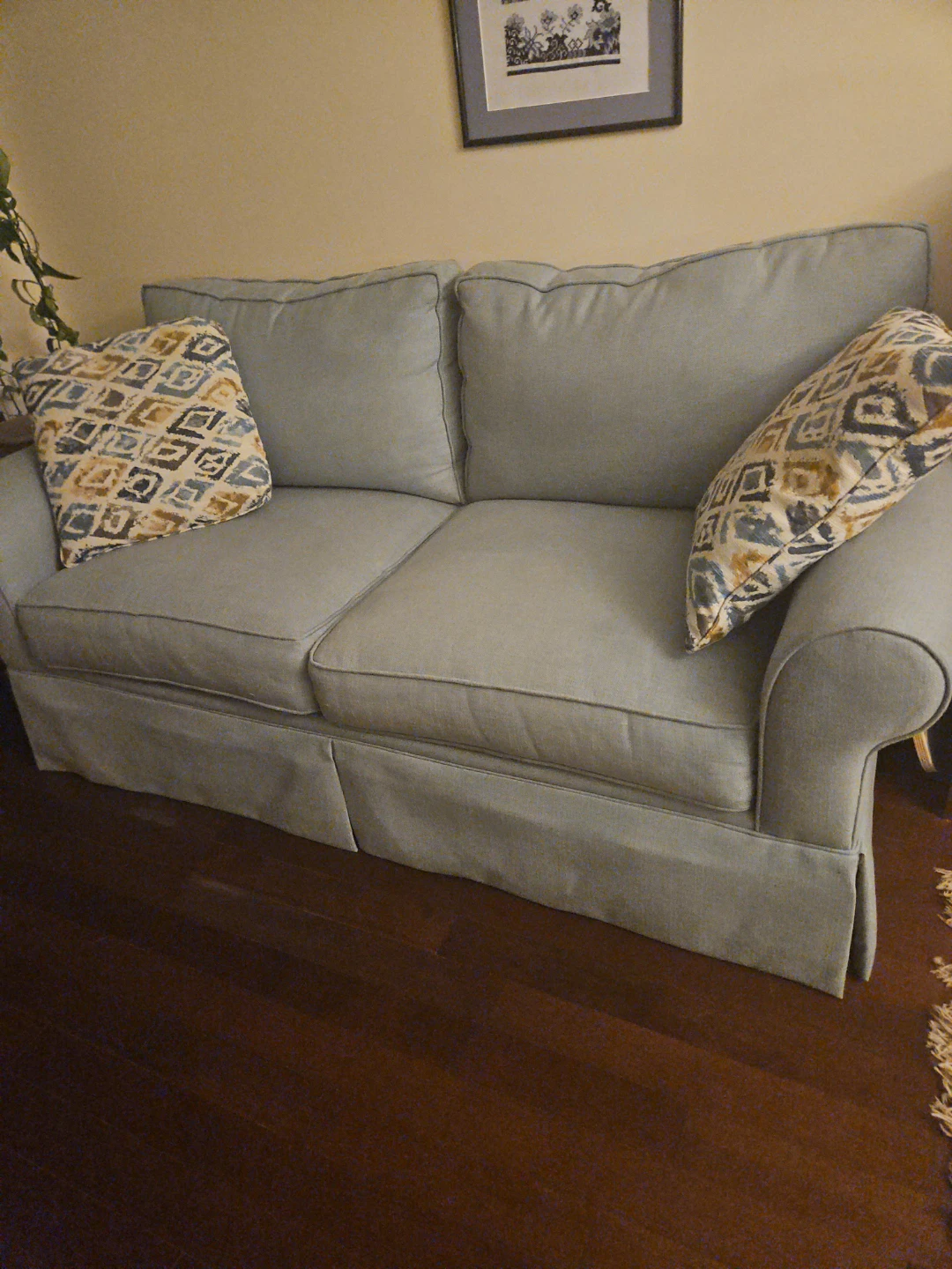 Light Blue Sofa with Skirted Base - photo 3