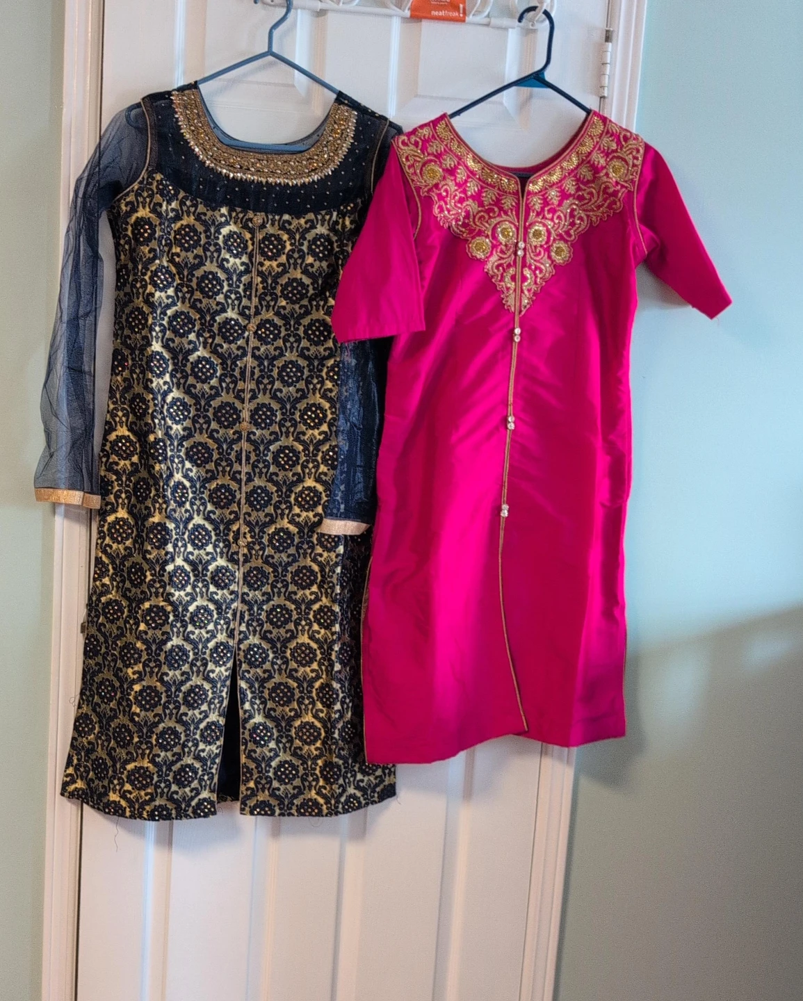 Two Indian Kurtis - Black & Gold, Pink