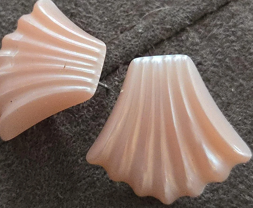 Pair of Pink Seashell Shaped Buttons