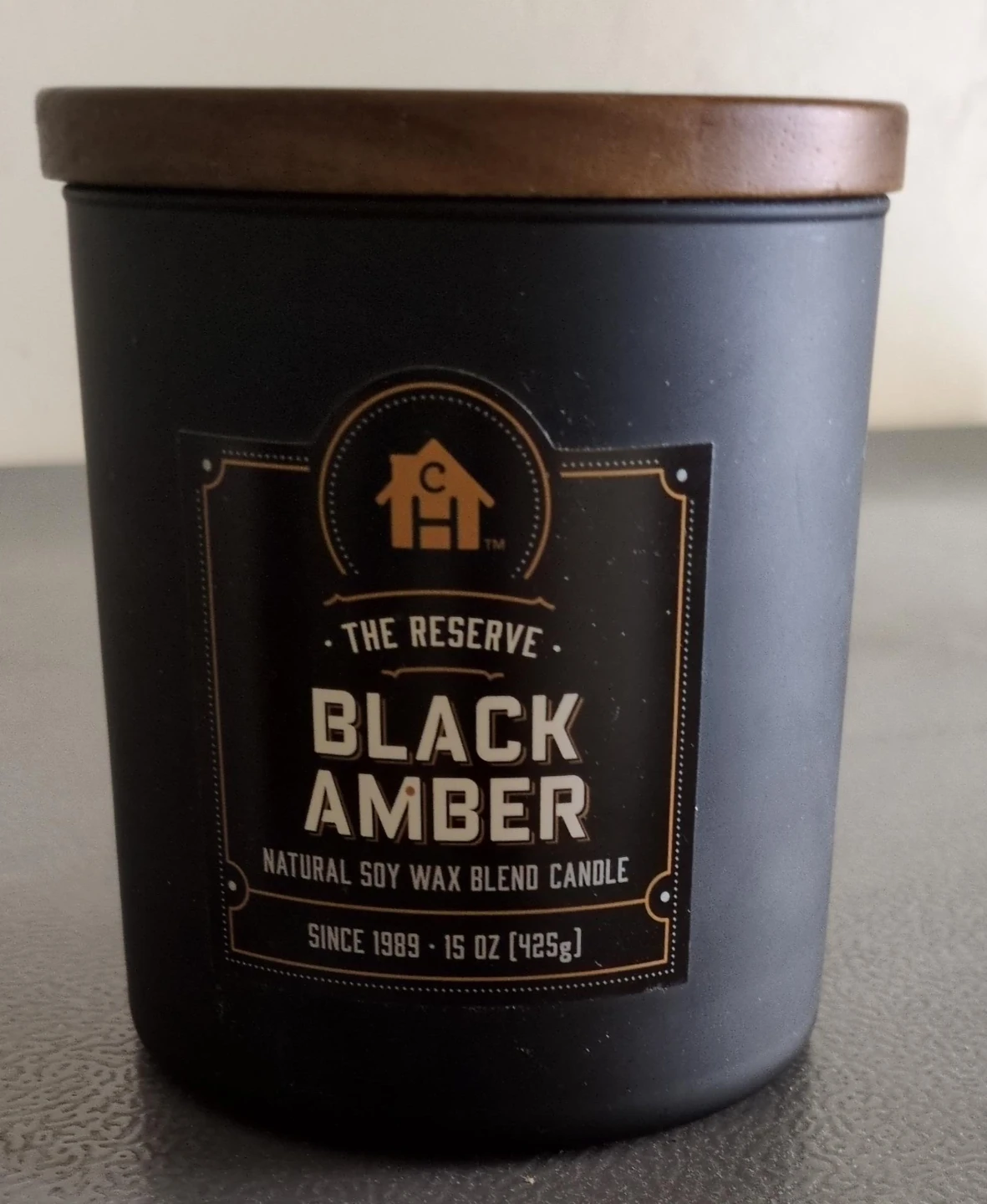 The Reserve Black Amber Natural Soy Wax Blend Candle 15 oz