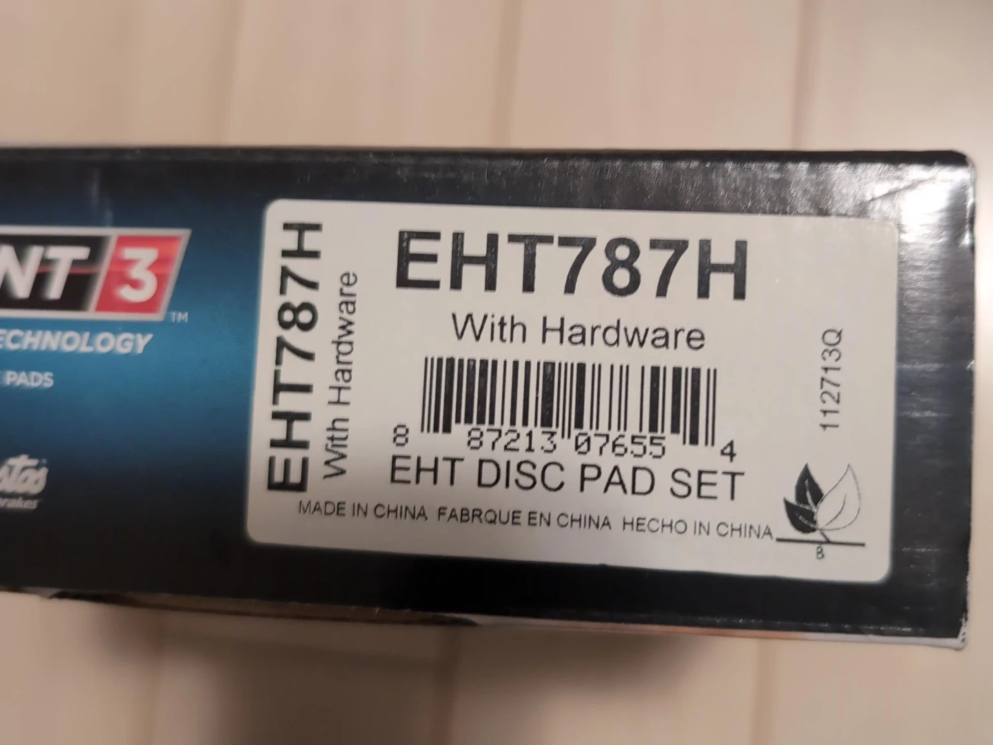 EHT787H Disc Pad Set with Hardware
