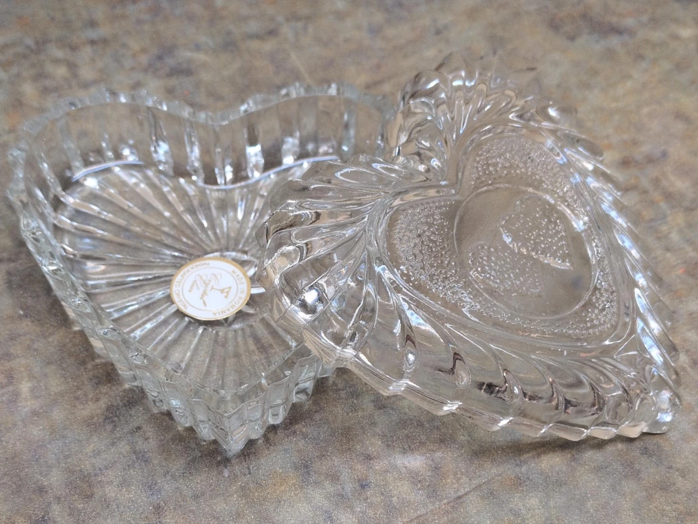 Heart Shaped Glass Trinket Dish