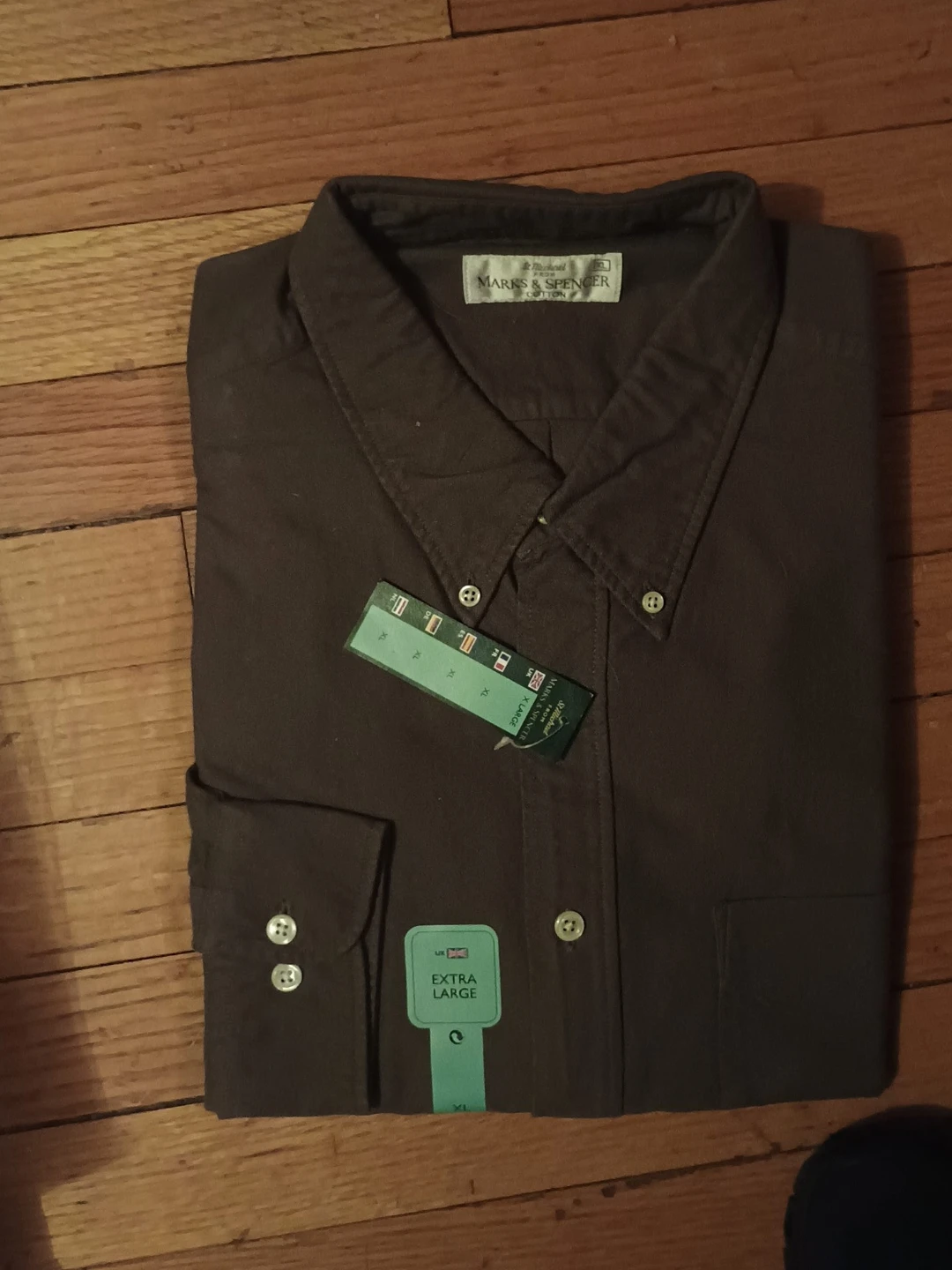 Marks & Spencer Cotton Button-Down Shirt - Extra Large