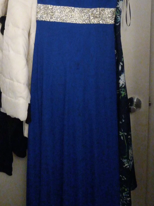 Royal Blue Maxi Dress with Silver Embellishment