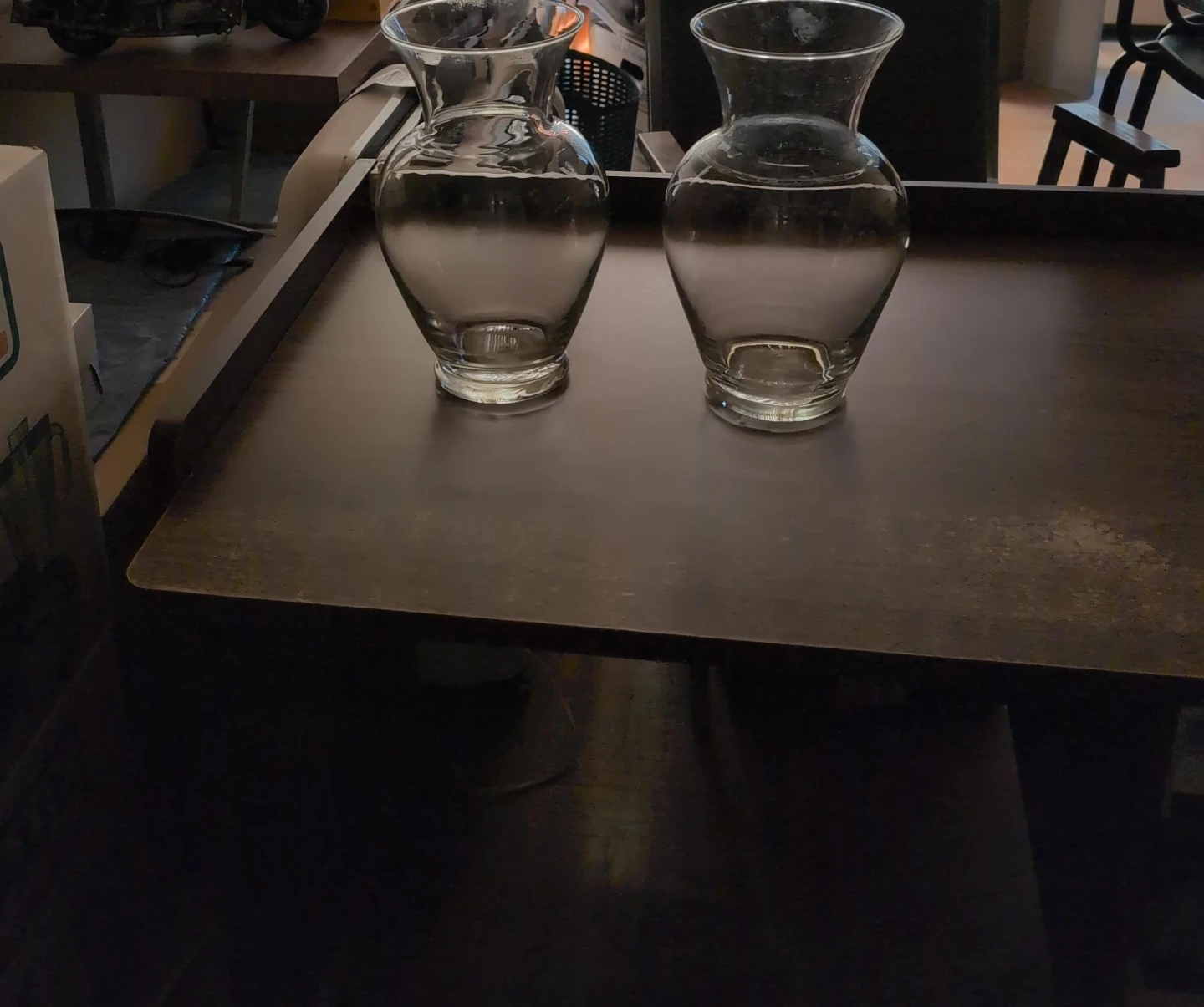 Pair of Clear Glass Bud Vases