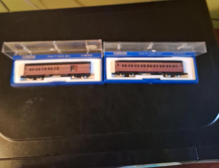 Two N  Scale Model Pennsylvania Passenger Train Cars