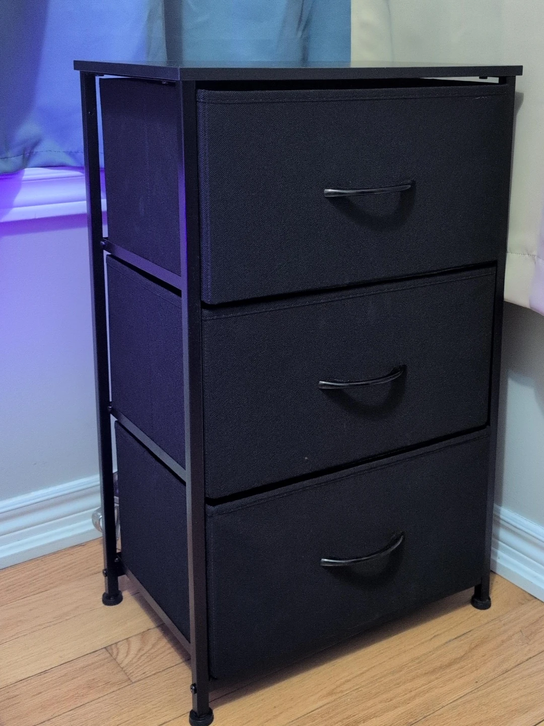 3-Drawer Black Storage Unit