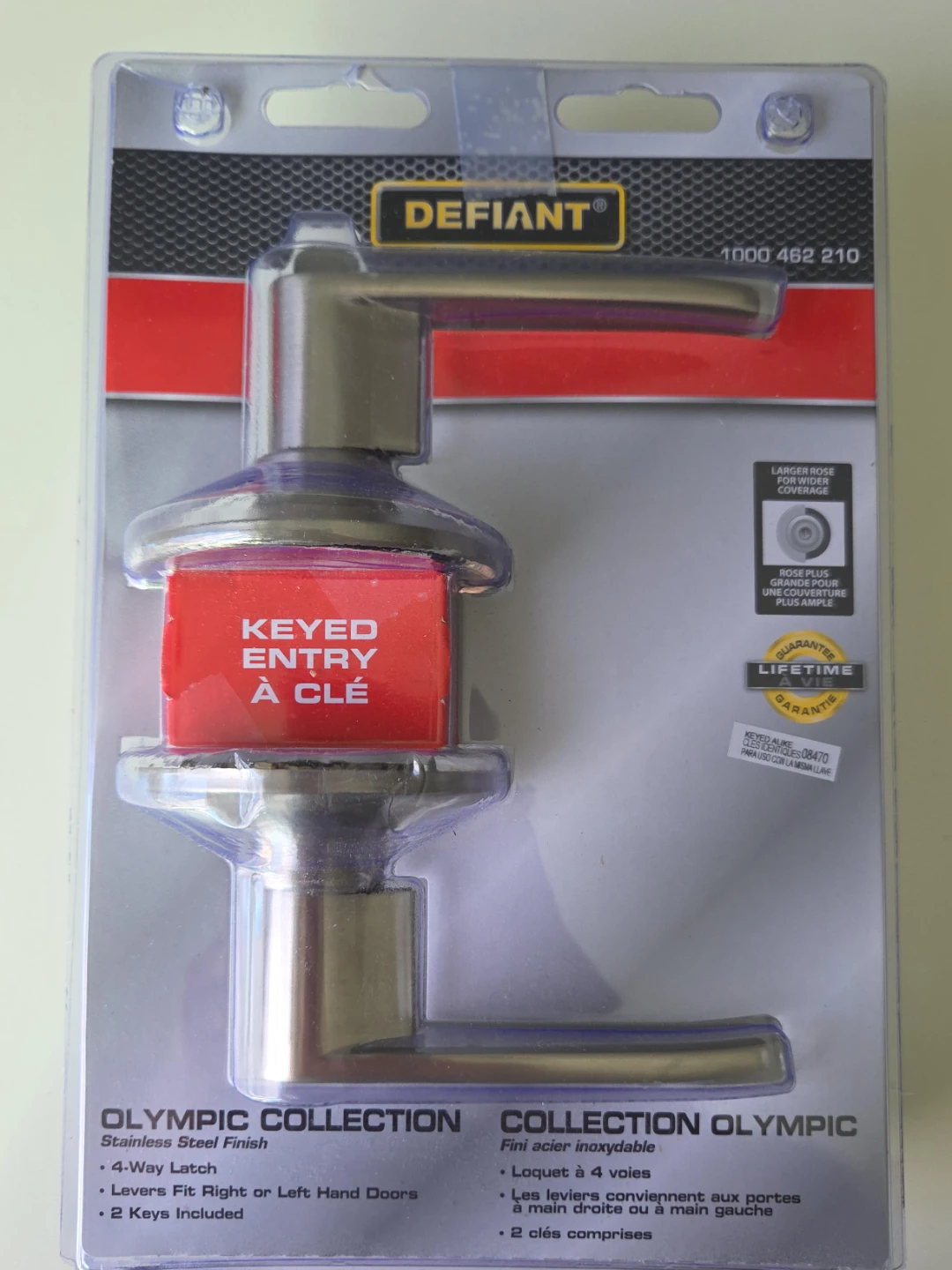Defiant Olympic Collection Keyed Entry Door Lever