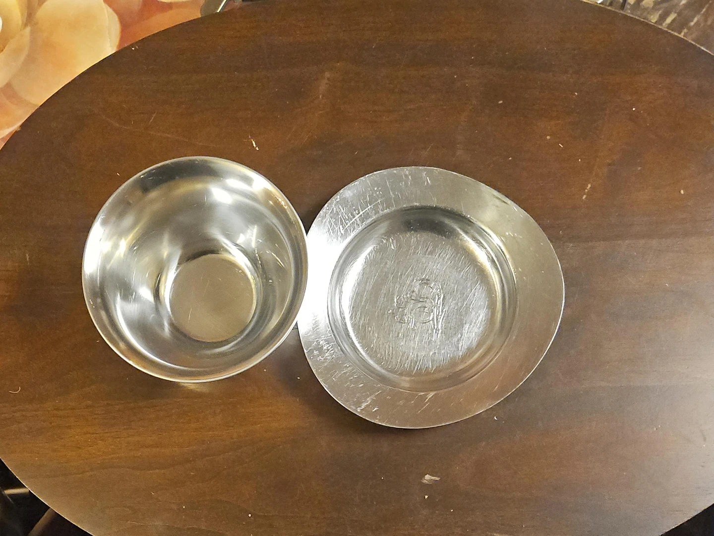 Stainless Steel Bowl and Saucer Set