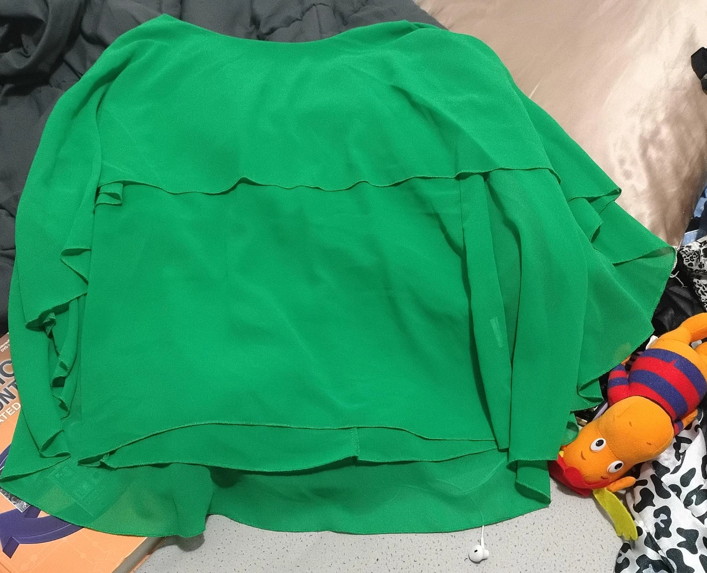 Women's Green Chiffon Layered Top