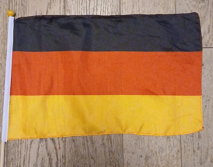 German Flag with Wooden Pole