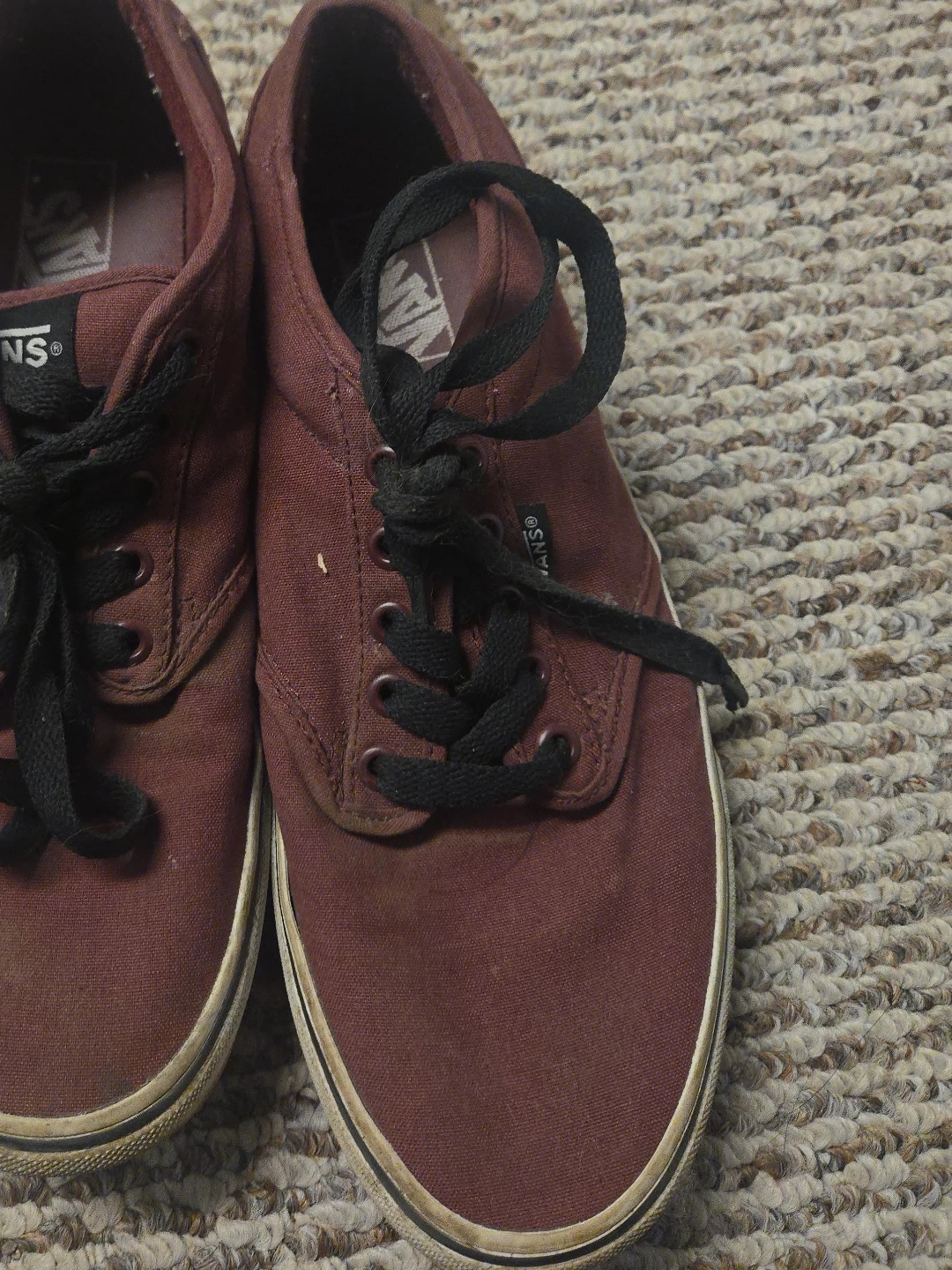 Vans Burgundy Canvas Sneakers