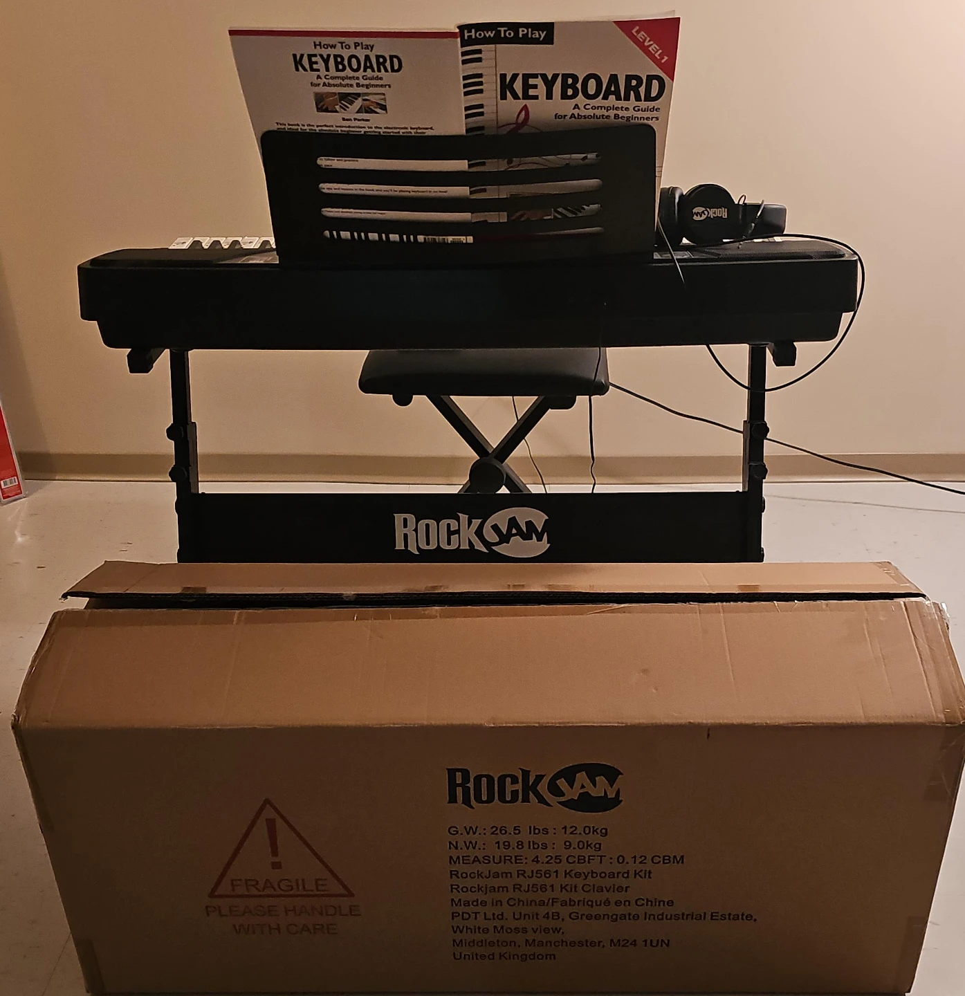 RockJam RJ561 Keyboard Kit with Headphones and Stand