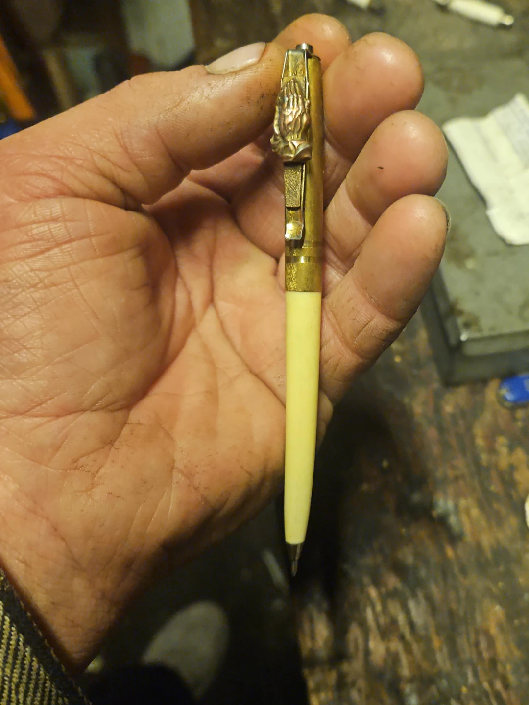 Vintage Mechanical Pencil with Praying Hands Clip