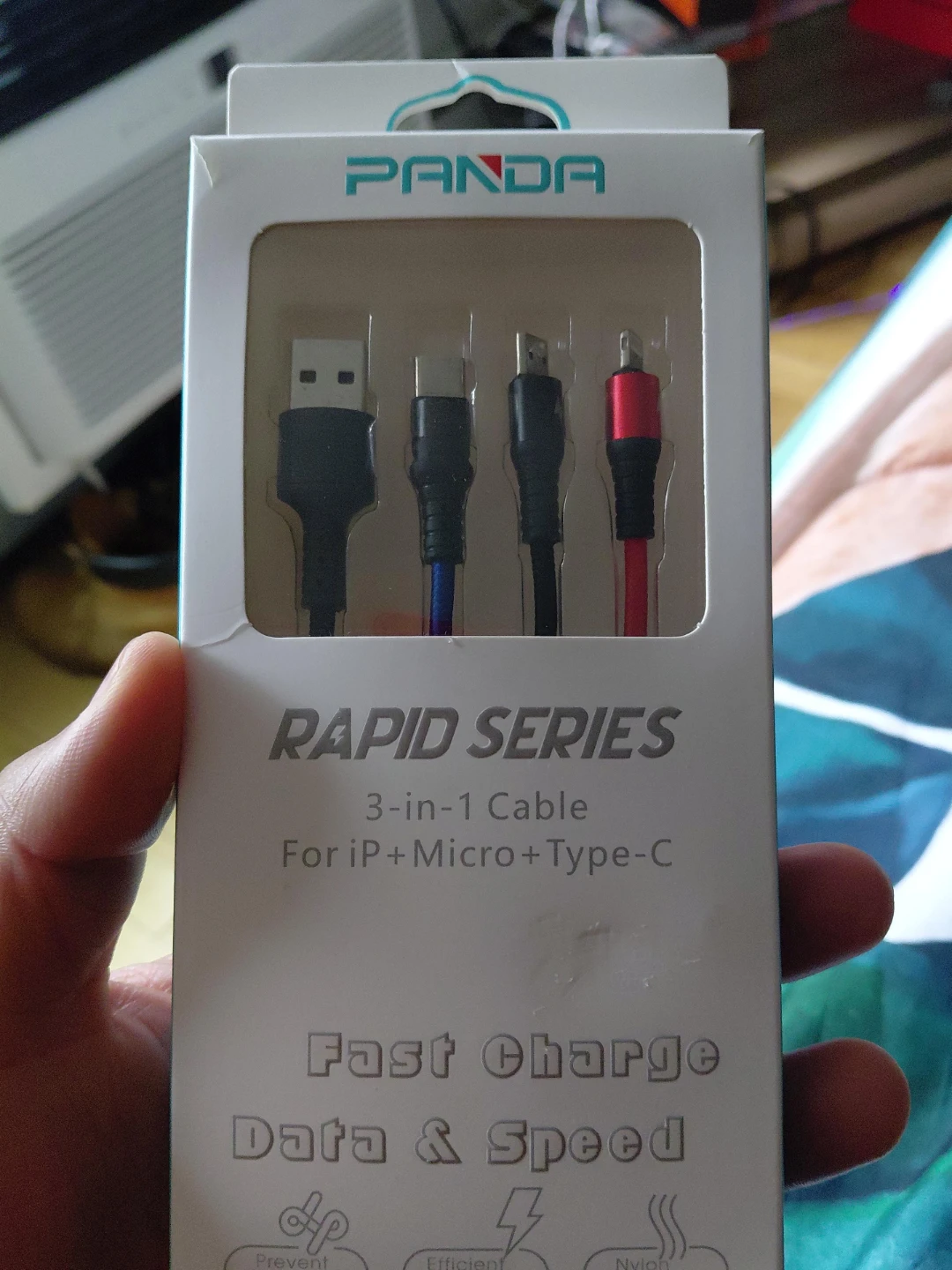 Panda Rapid Series 3-in-1 Charging Cable