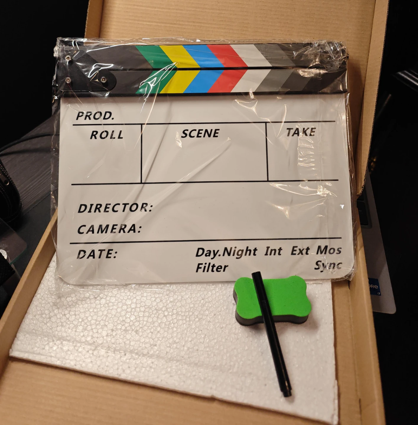 Film director Clapboard with Marker Pen and Eraser - BRAND NEW