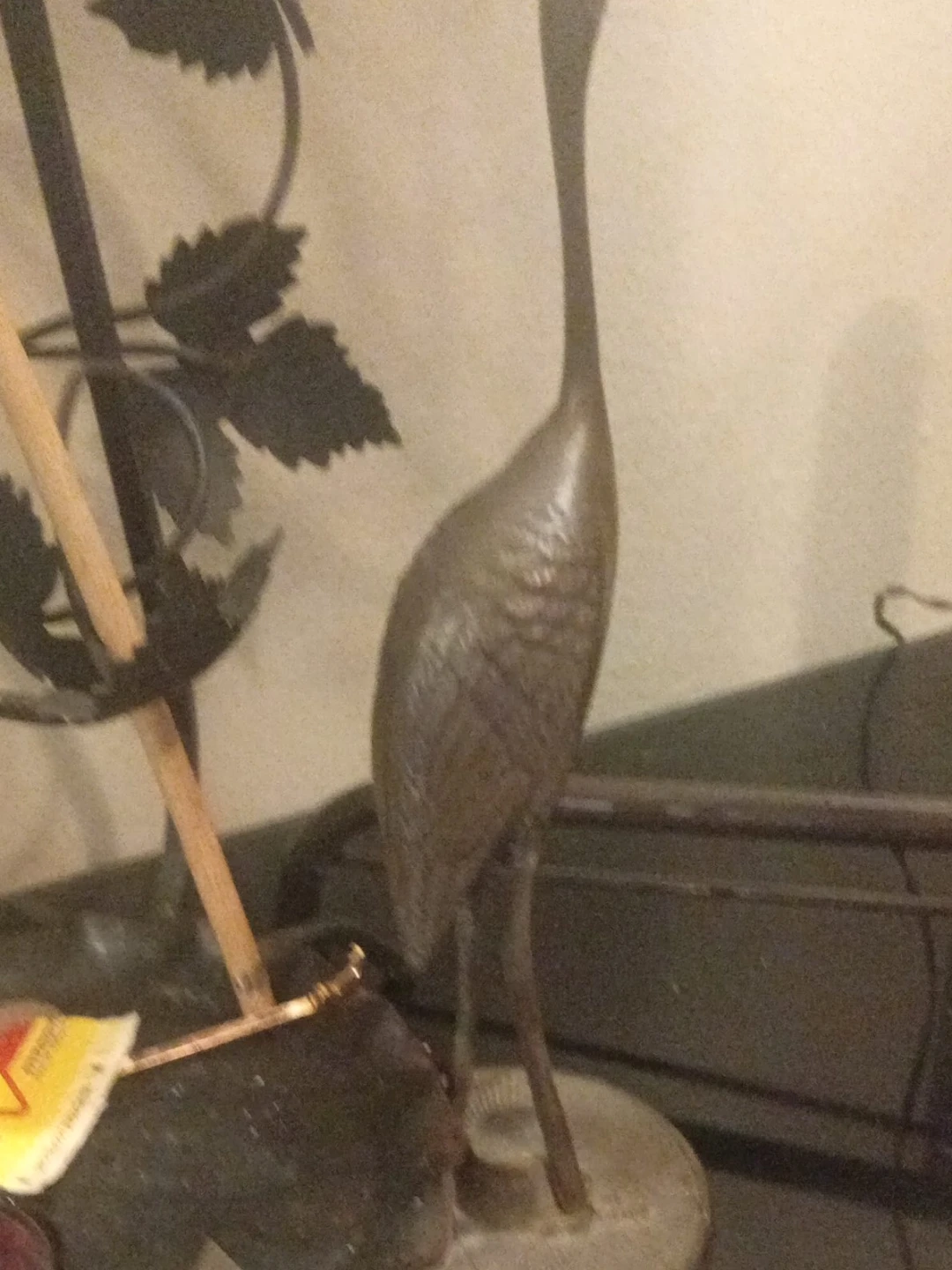 Bronze Crane Figurine