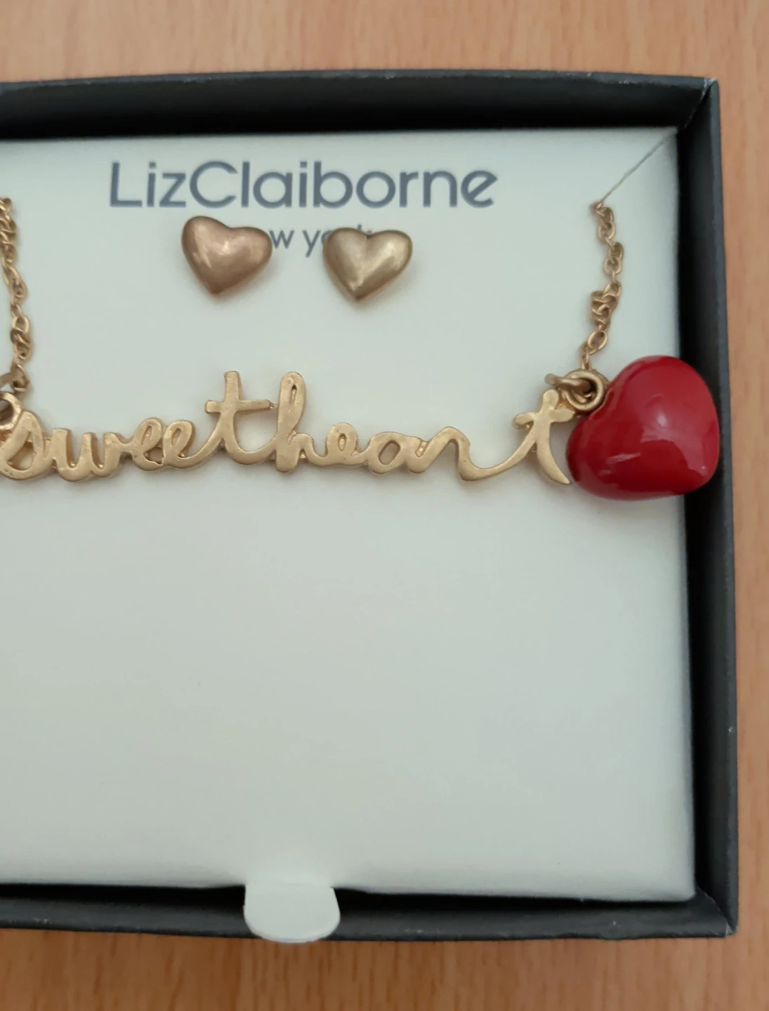 Liz Claiborne "Sweetheart" Necklace and Earrings Set