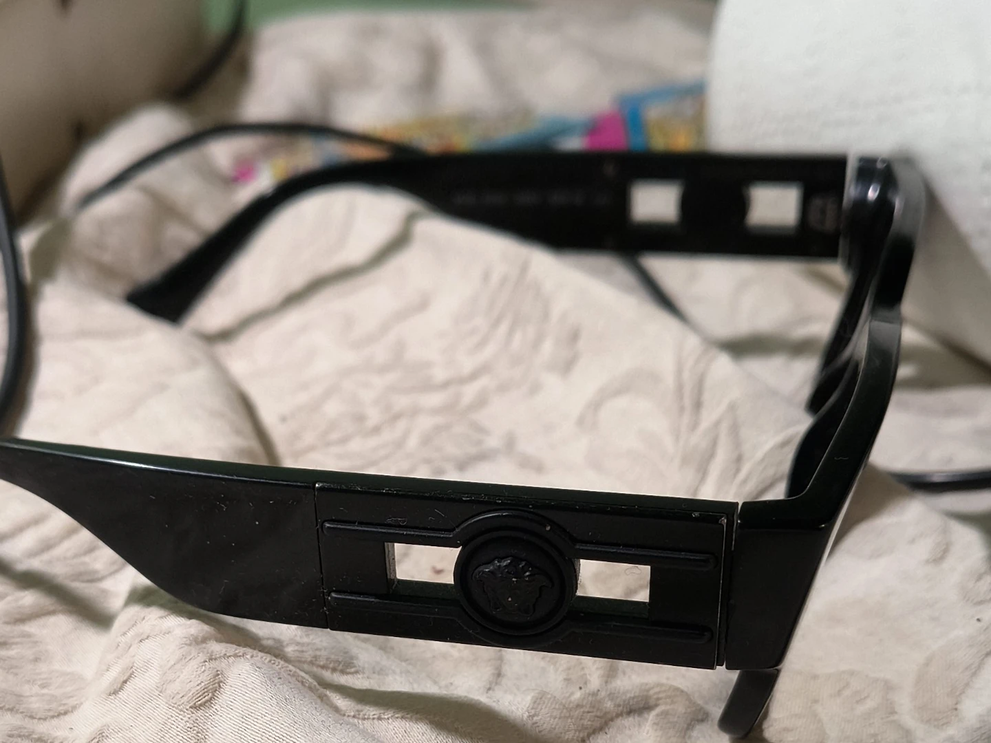 Versace Black Rectangular Eyeglasses