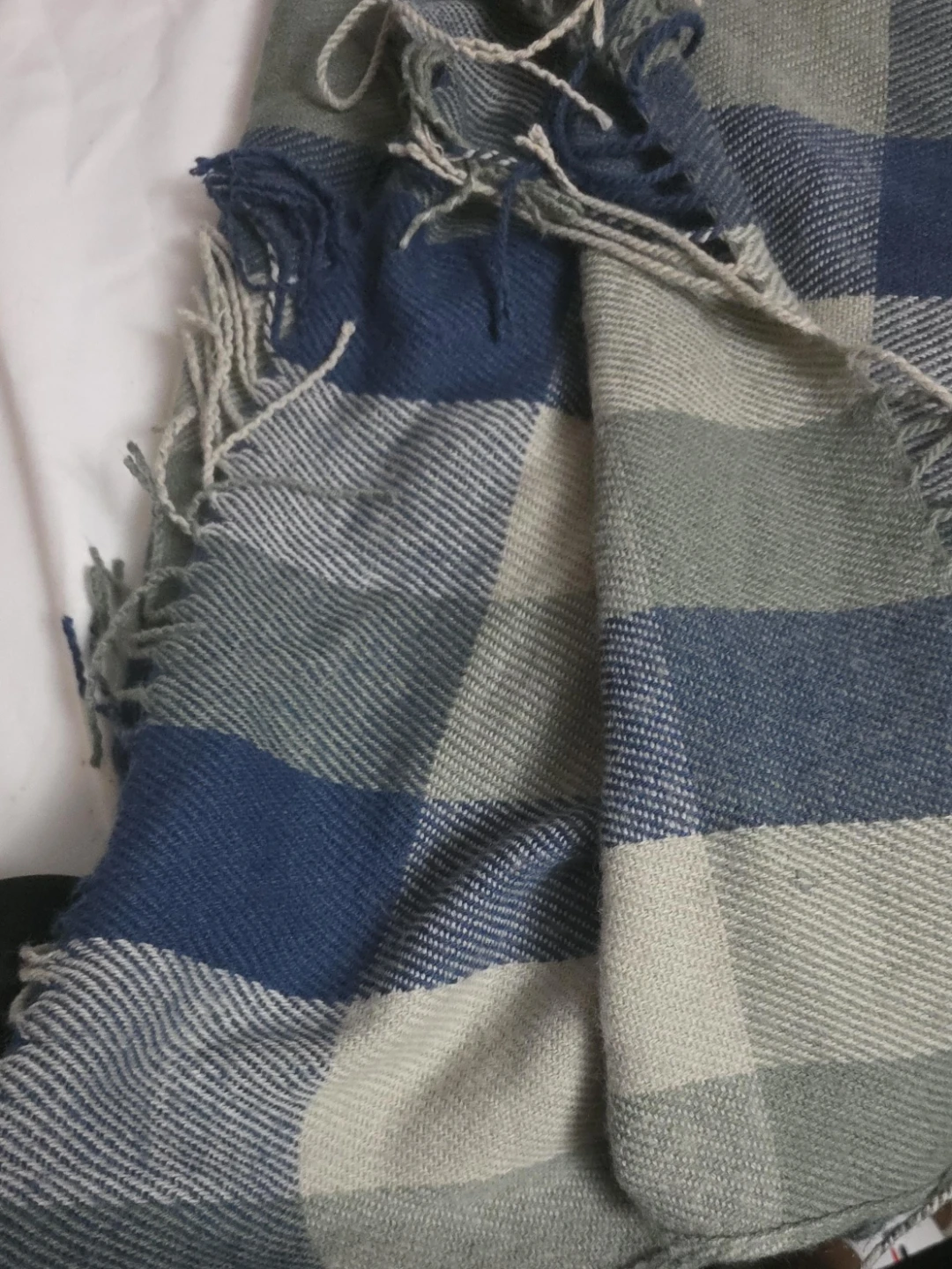 Blue and Grey Plaid Throw Blanket