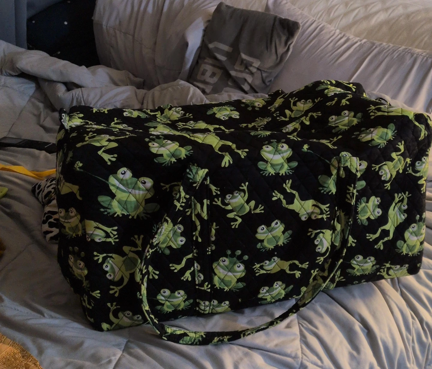 Quilted Duffel Bag - Frog Print