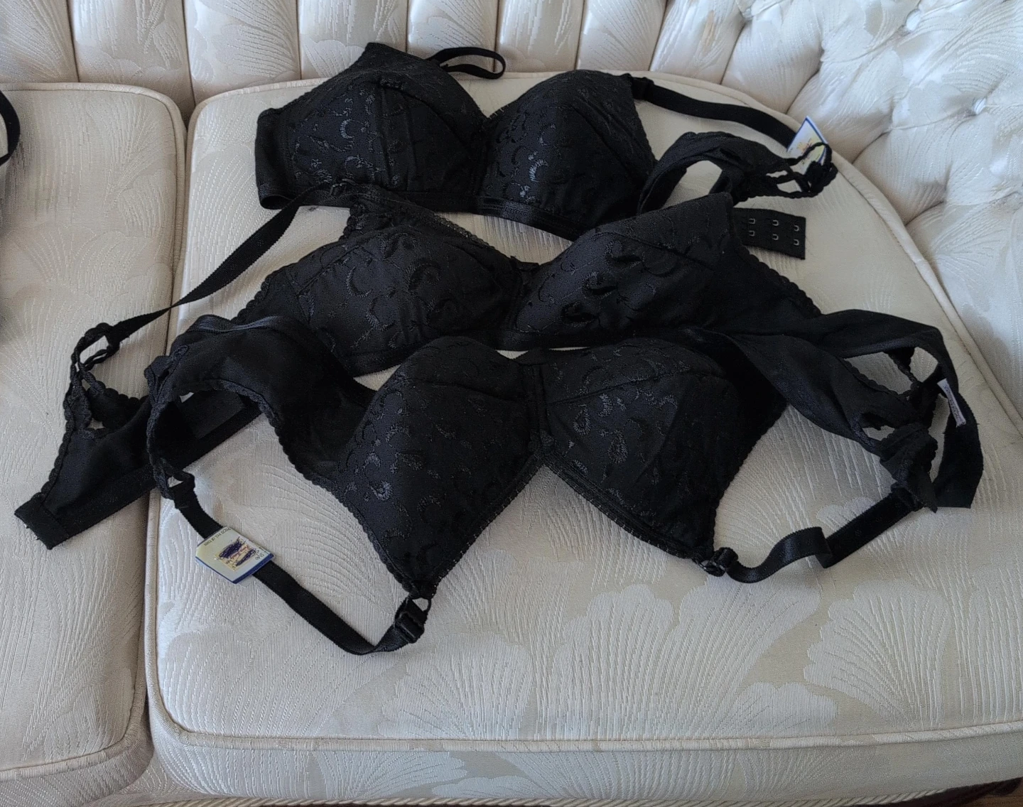 3 Black Playtex Bras