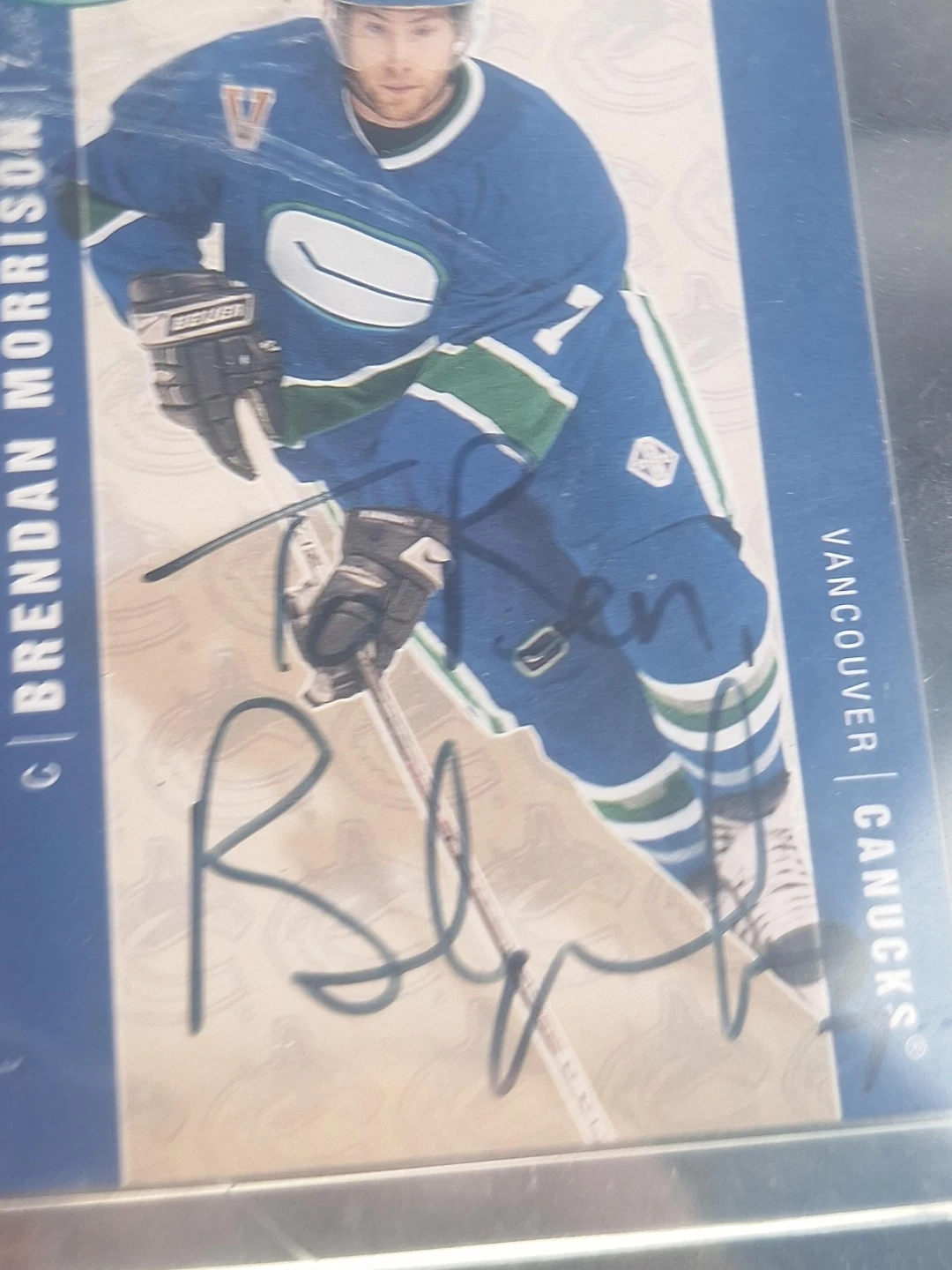 Brendan Morrison Autographed Vancouver Canucks Card