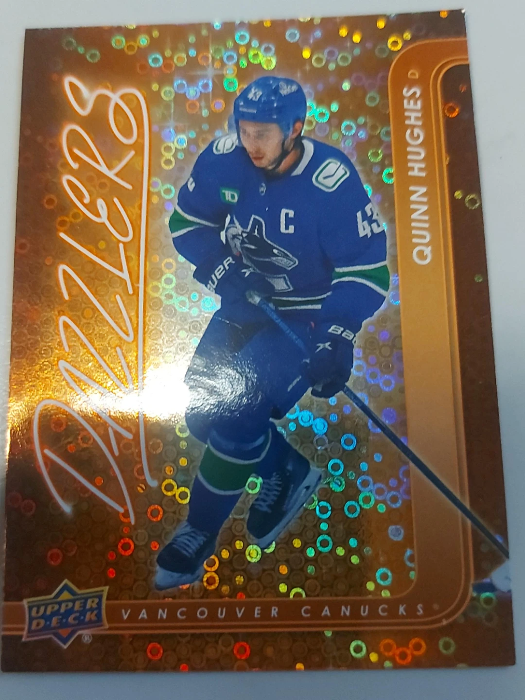 2022-23 Upper Deck Dazzlers Quinn Hughes Hockey Card