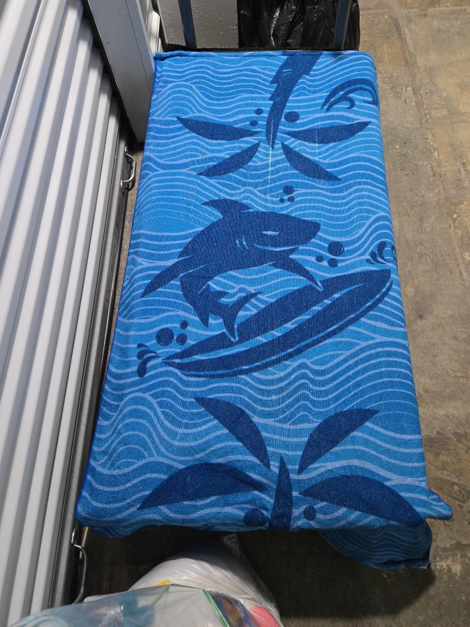 Blue Shark and Surfboard Beach Towel